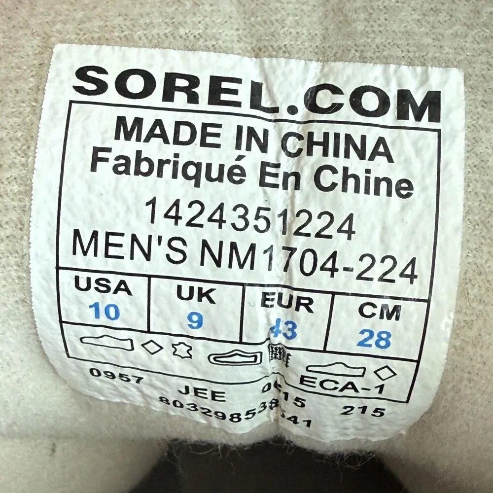 Size 10 - SOREL MENS CHEYANNE II LACE DUCK BOOT Rain Work Boots Leather Rubber